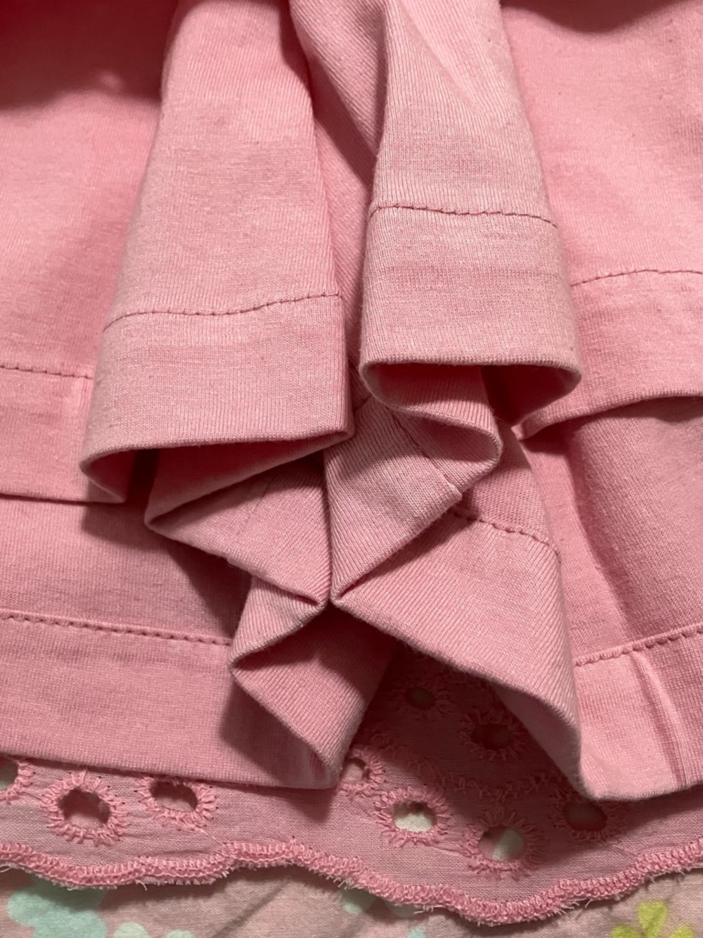 Pink cotton eyelet mini skirt - NWT, size M - Picture 4 of 6